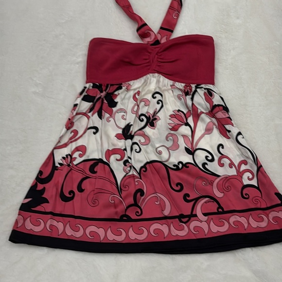 Bebe Pink and Black Silk Halter Top NWOT - Picture 4 of 7